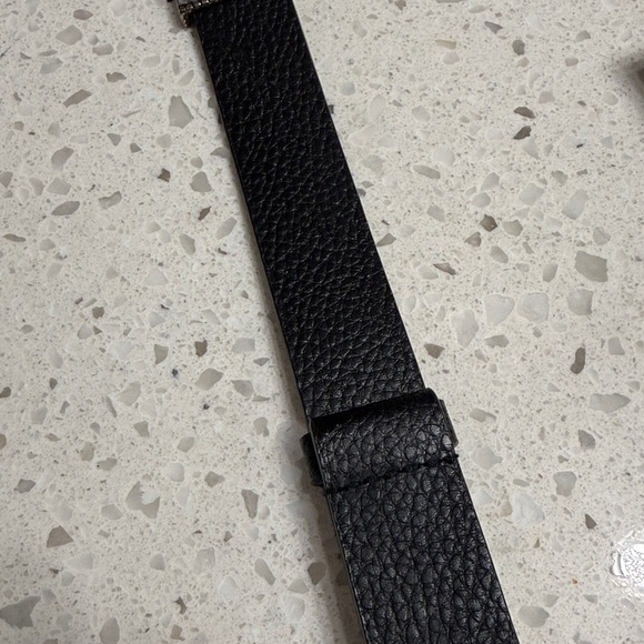 Chicos Chunky Elegant Silver and Black leather Women's Belt Adjustable boho S/M - Picture 3 of 6